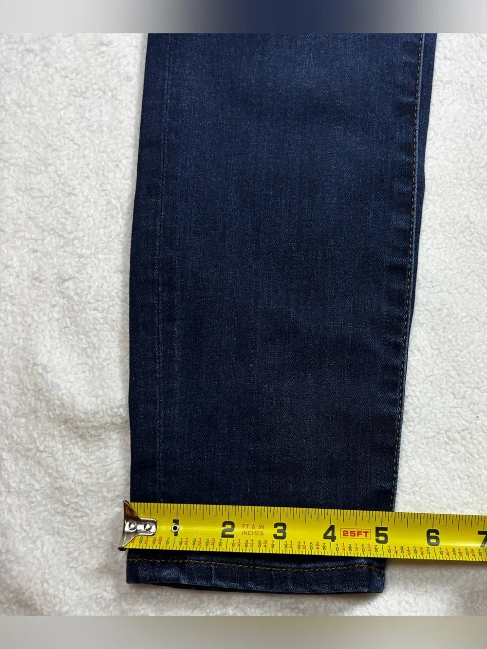 J.Crew jeans, Women’s high‑rise skinny size 27, dark wash, stretchy and sleek.